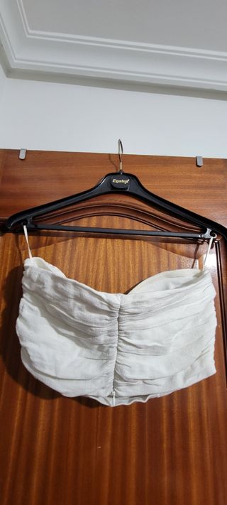 Top blanco Zara - Talla M