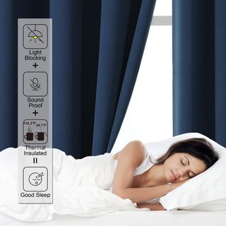 Cortinas opacas azul marino - 132x160cm