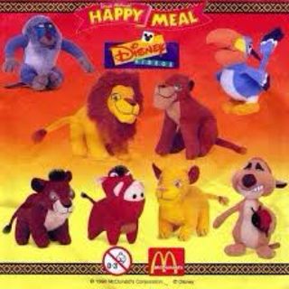 9 Peluches McDonald's Disney 1998 y 2000