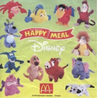 9 Peluches McDonald's Disney 1998 y 2000