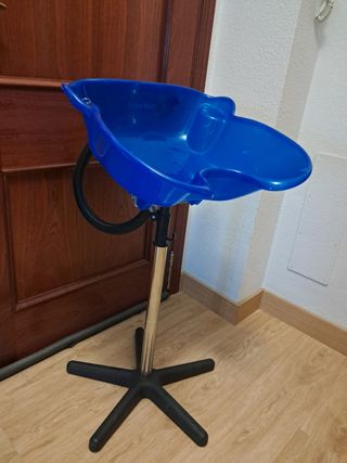 Lavacabezas portátil azul para recoger