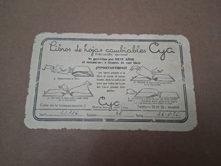 Libreta CYA 1956 vintage