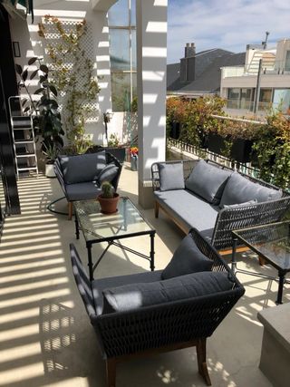 Conjunto mueble terraza/jardín de forja