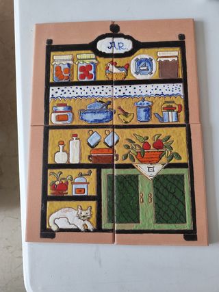 4 baldosas cocina vintage