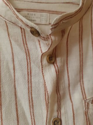 Conjunto niño rayas-color caldera camisa+pantalón