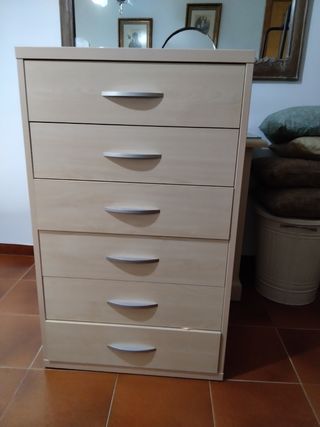 Cómoda 5 cajones - Madera beige