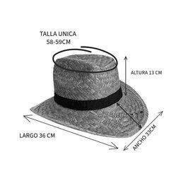 Sombrero Cowboy de paja natural para Adulto