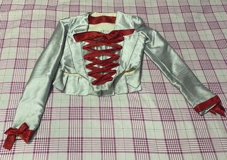 Falda Fallera Infantil Roja y Plata muy bonita 