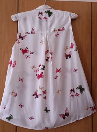 Blusa blanca mariposas
