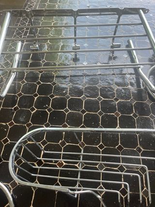 Juego baño cromado: toalleros, jabonera