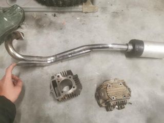 Cilindro y escape Pitbike 125cc