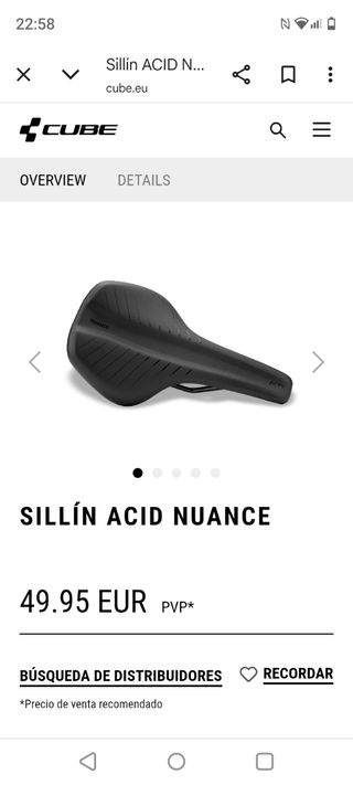 Sillín Cube Acid Nuance
Peso:280 gramos