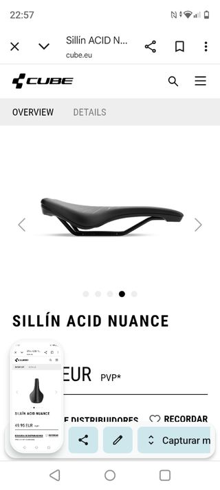 Sillín Cube Acid Nuance
Peso:280 gramos
