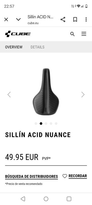 Sillín Cube Acid Nuance
Peso:280 gramos