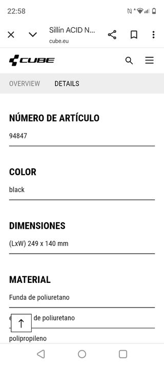Sillín Cube Acid Nuance
Peso:280 gramos