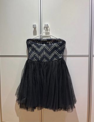 Vestido fiesta palabra honor negro