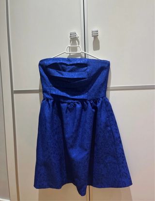 Vestido azul palabra de honor