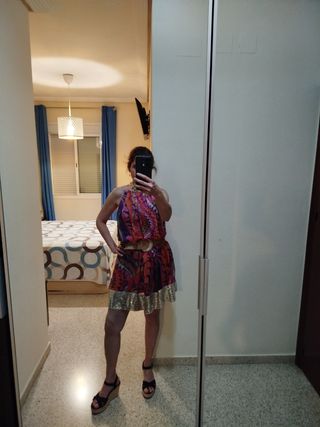 Vestido Zara fiesta multicolor