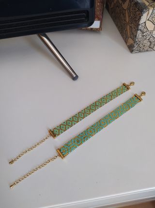 Pulseras Miyuki turquesa-doradas
5€ unidad