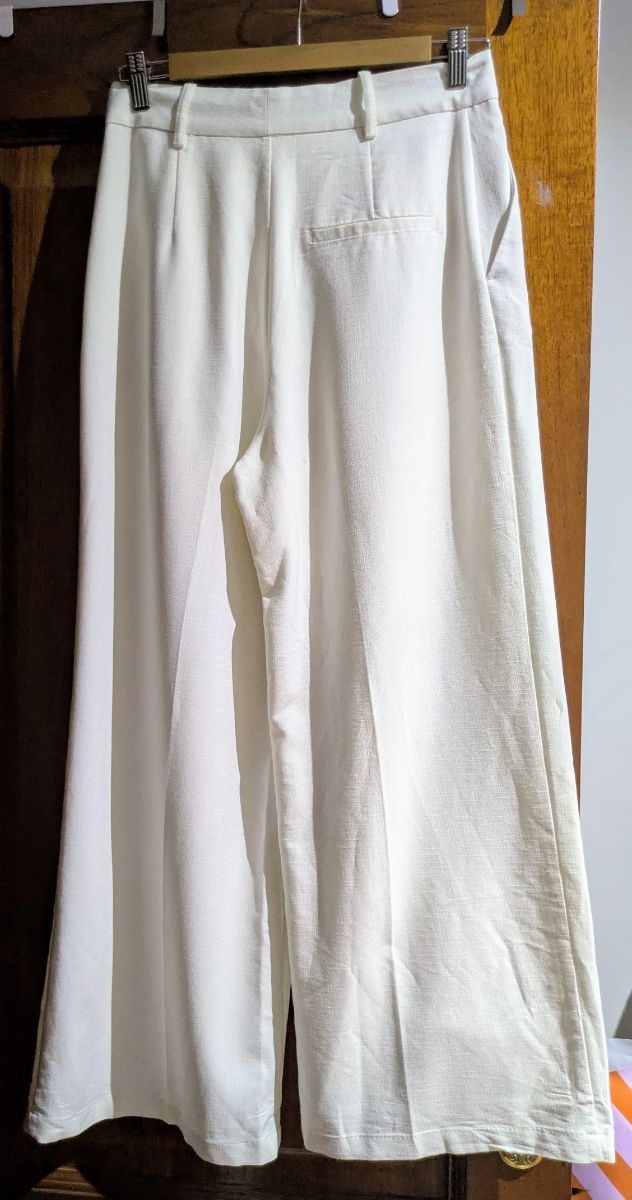 Pantalón ancho masculino Zara blanco