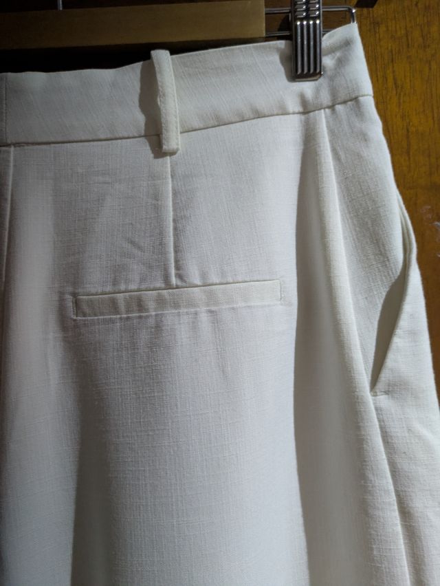 Pantalón ancho masculino Zara blanco
