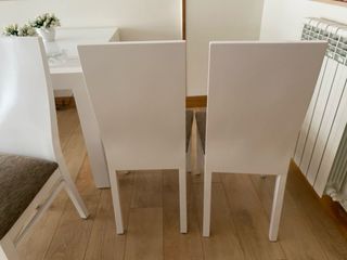 4 sillas comedor - blanco y marrón