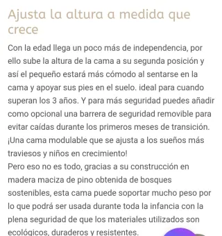 Cama 90cm para niños