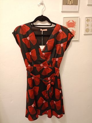 Vestido Kling lazos XS - Rojo Negro