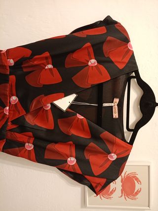 Vestido Kling lazos XS - Rojo Negro