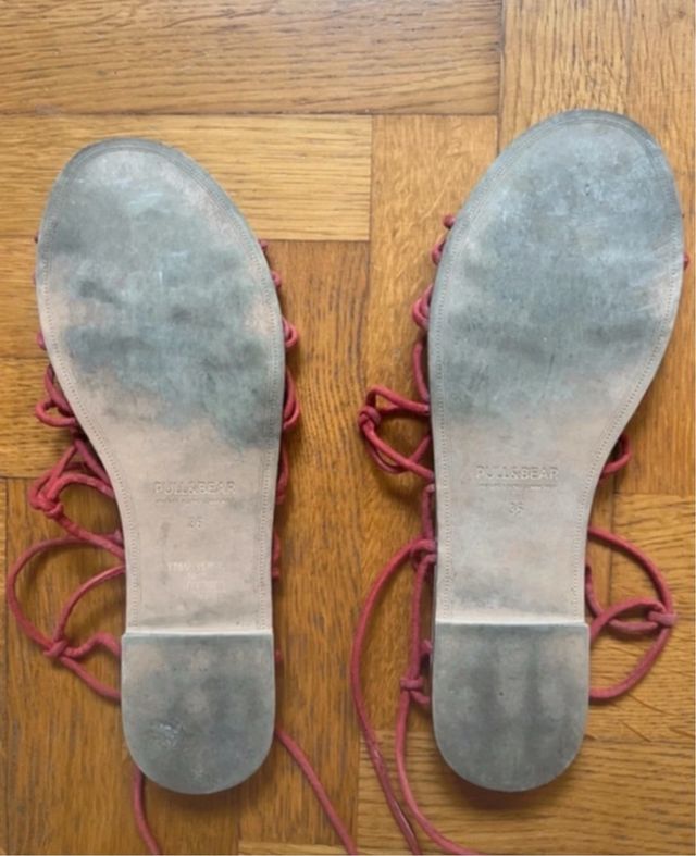 Sandali rossi stringati Pull and Bear