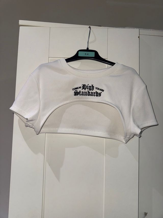 Crop top blanco - Talla S