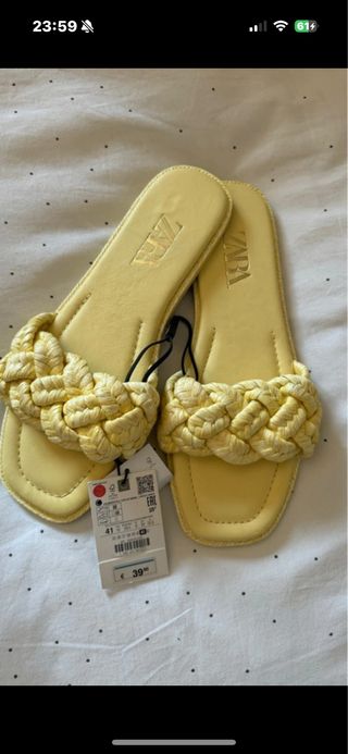 Sandalias Zara Amarillas - Talla 41
