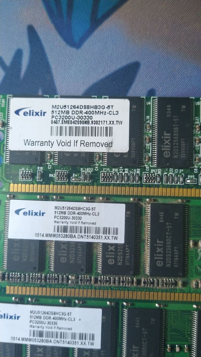 3x RAM Elixir DDR 512MB - 400MHz