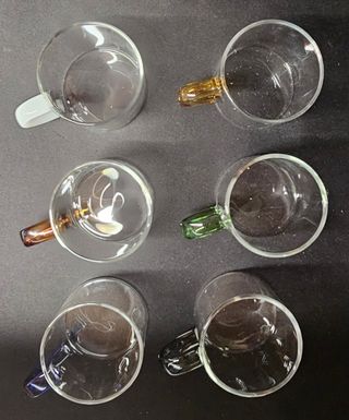 6 Tazzine Caffè Vetro Colorate