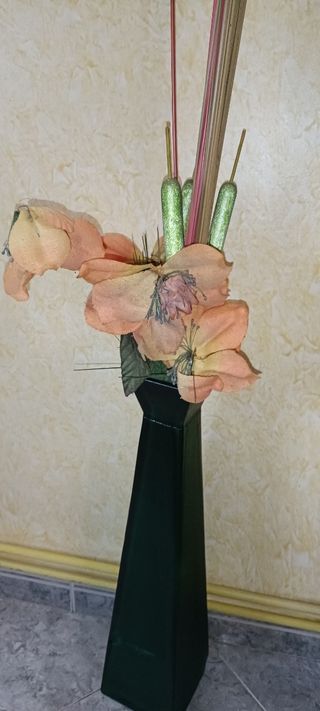 Jarrón verde de cristal