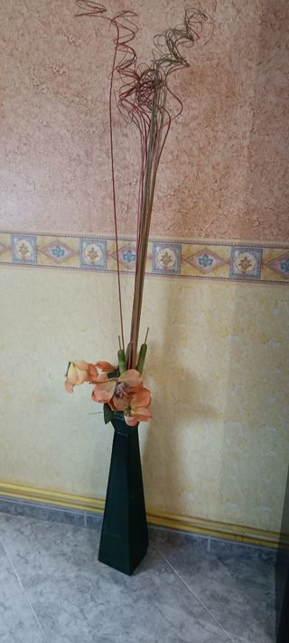 Jarrón verde de cristal