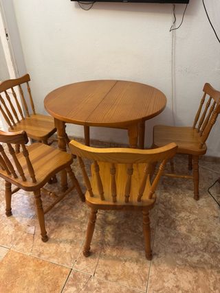 Mesa redonda plegable madera