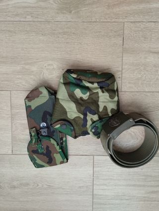 Funda, cartuchera y cinturón camuflaje