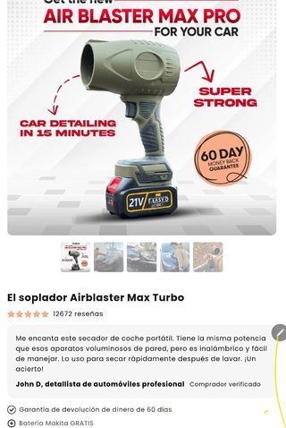 Soplador de aire Hydrayne Airblaster Max Pro 21V