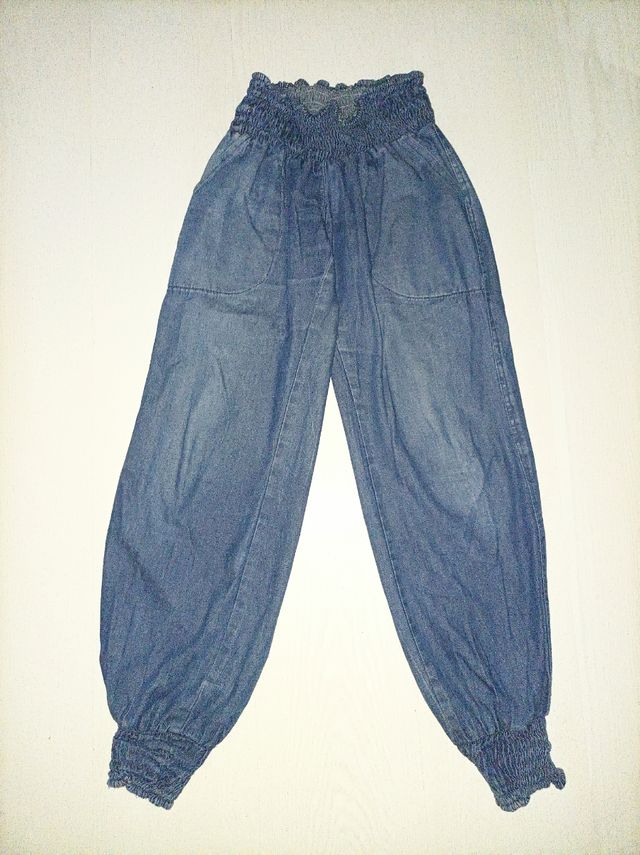 Vaqueros bombacho talla S-M azules