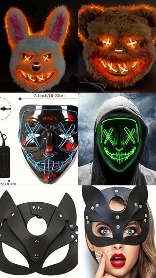 Máscaras Halloween: conejo, oso, etc.