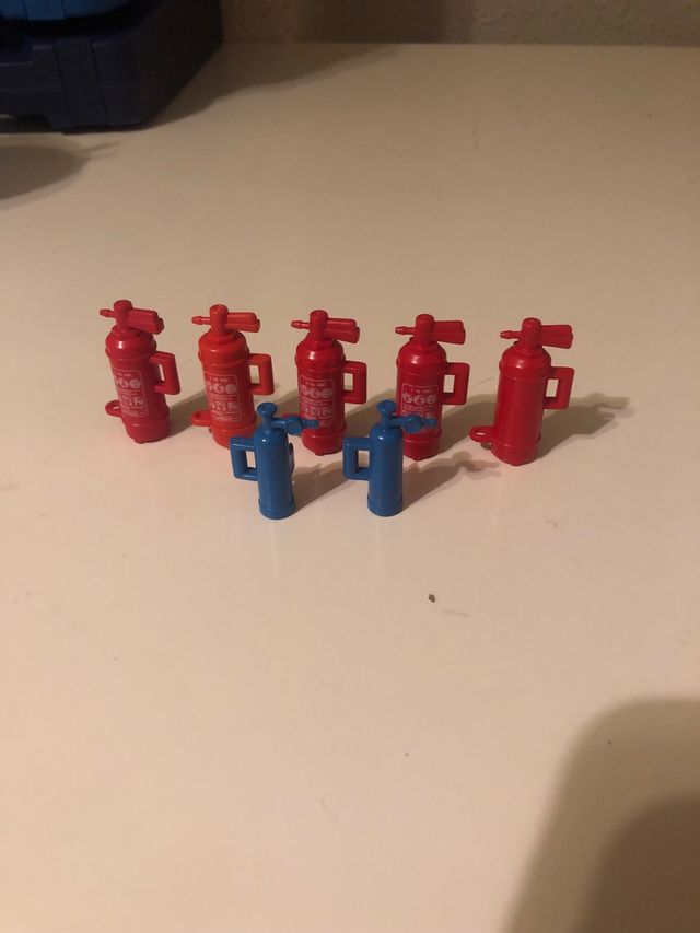 Extintores Playmobil (6 rojos, 2 azules)