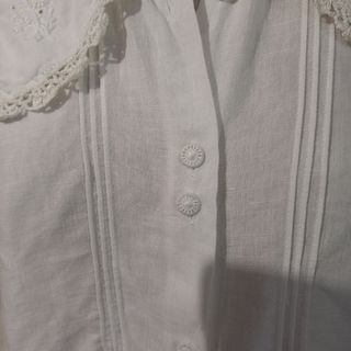 Blusa vintage bianca ricamata taglia m, misto lino