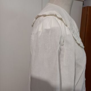 Blusa vintage bianca ricamata taglia m, misto lino