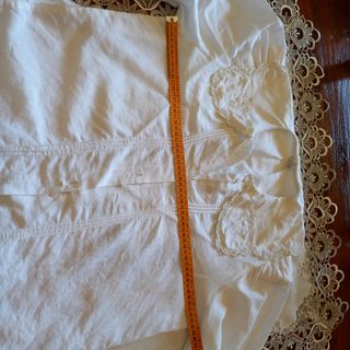 Blusa vintage bianca ricamata taglia m, misto lino