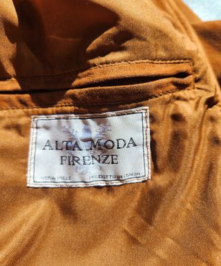 Giacca in Pelle Scamosciata Marrone XL