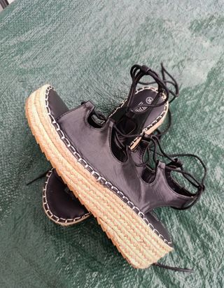 Sandalias esparto negras talla 38