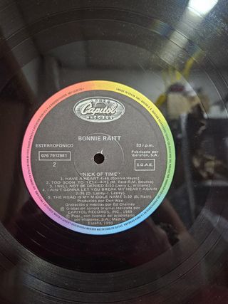 Vinilo LP – Bonnie Raitt "Nick of Time" 1989