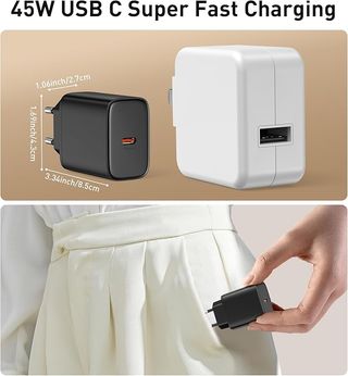 DEESOOCO 3-Pack Enchufe Cargador 45W  USB-C