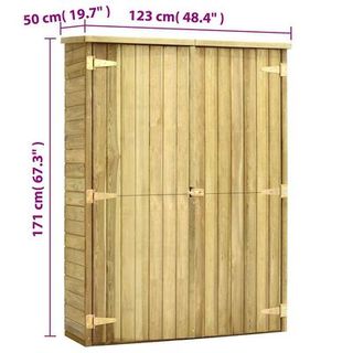 vidaXL Caseta herramientas jardín madera pino